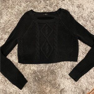🎉B2GO-Vintage Express Black Cable Knit Women's Sweater